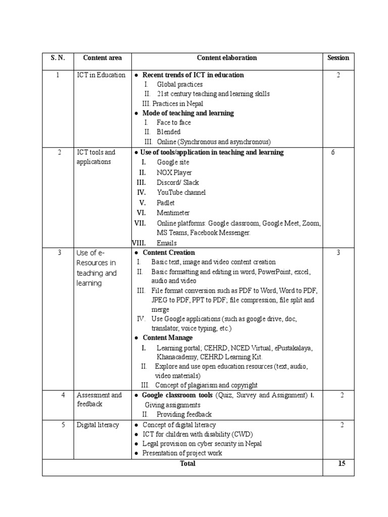 Ict Course PDF