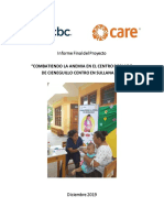 Informe Final Del Proyecto Combatiendo Anemia en Centro Poblado de Cieneguillo