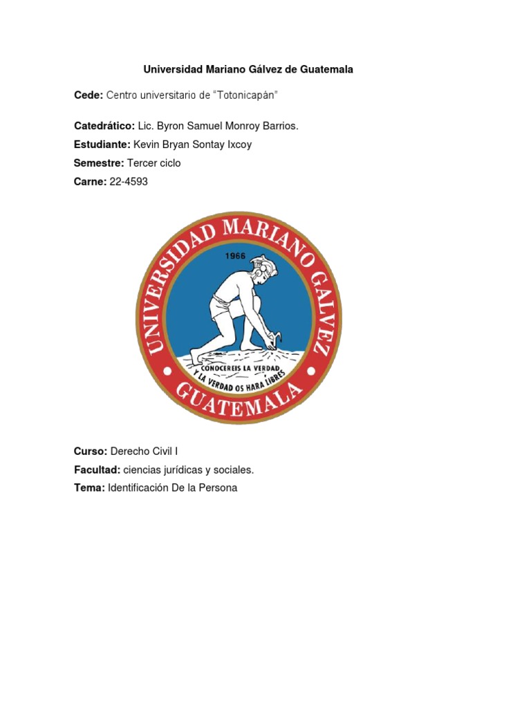 Identificacion de La Persona PDF