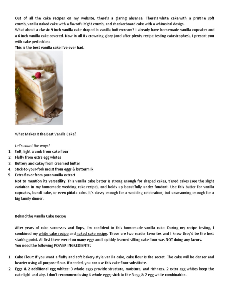 Recipe Cake | PDF