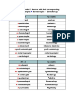 DEFINITE AND INDEFINITE ARTICLES, AND PLURAL-Medical Specialities