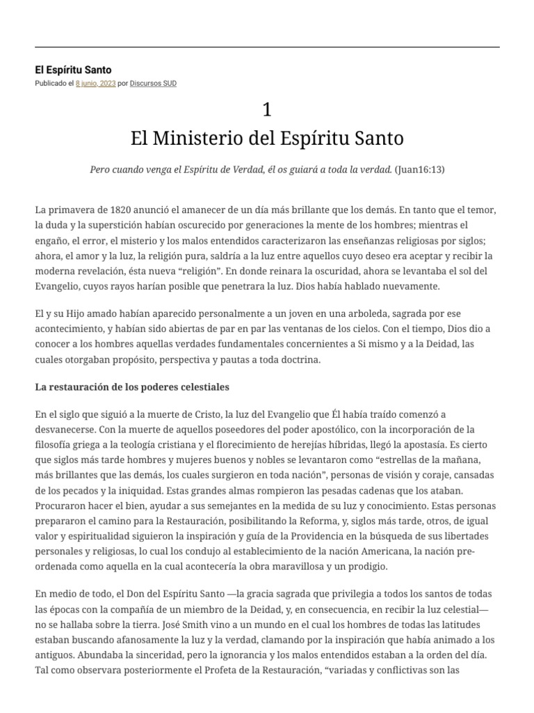 El Don del Espíritu Santo en SUD | PDF | Religión y espiritualidad