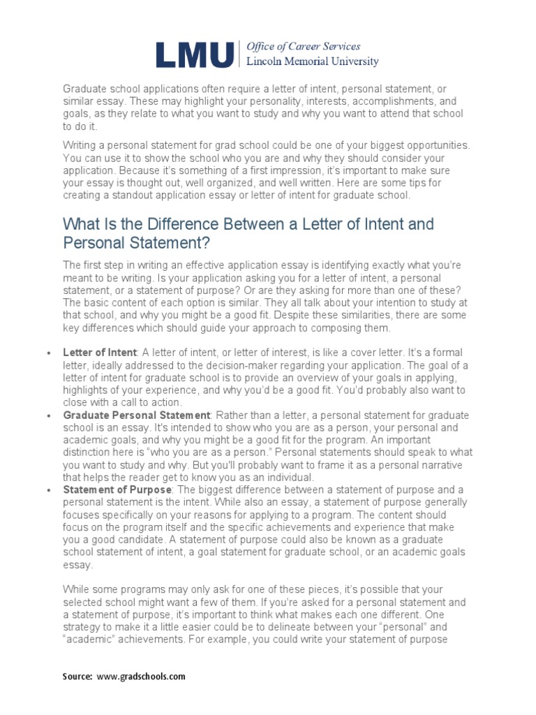 Writing A Personal Statement | PDF | Essays | Paragraph