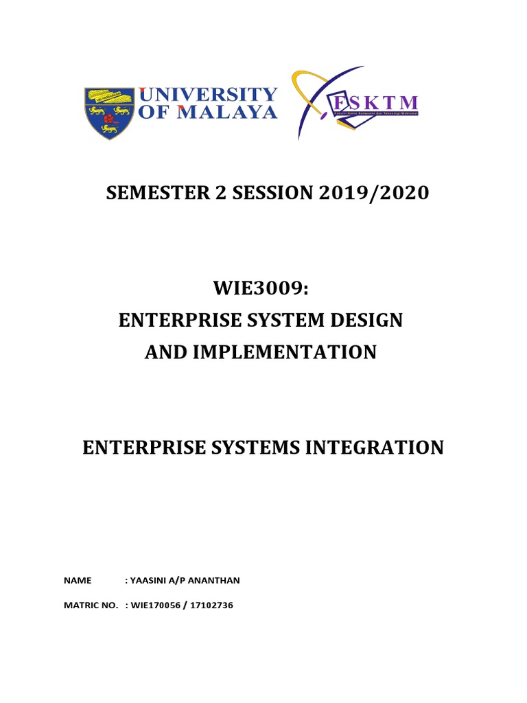 Enterprise Systems Integration Wie170056 Pdf Enterprise Resource