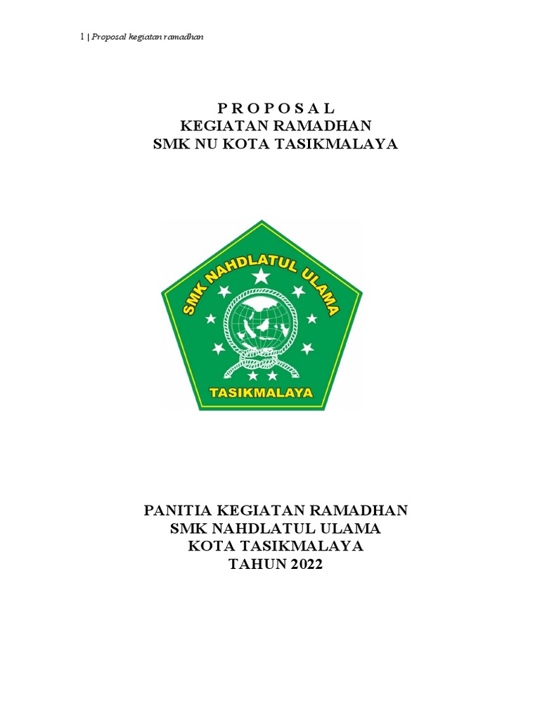 Proposal Kegiatan Ramadhan Pdf