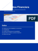 Estadística Financiera As of Aug 28