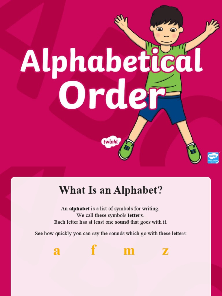 Alphabetical Ordering PowerPoint | PDF | Notation | Linguistics