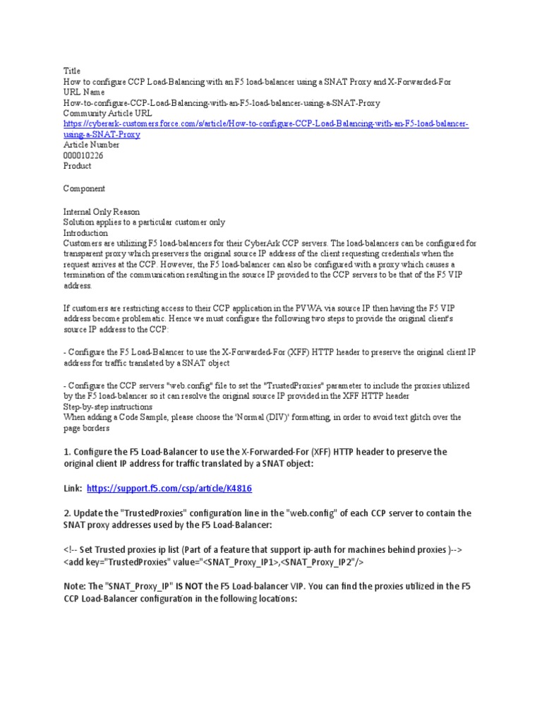 CCP Load-Balancing with F5 Configuration | PDF | Computers | Technology ...