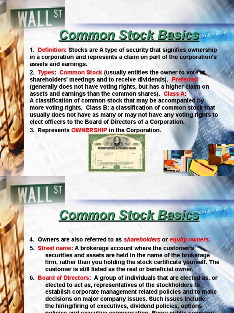 Common Stock Basics | PDF