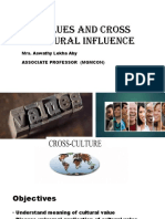 Values and Cross Cultural Influence
