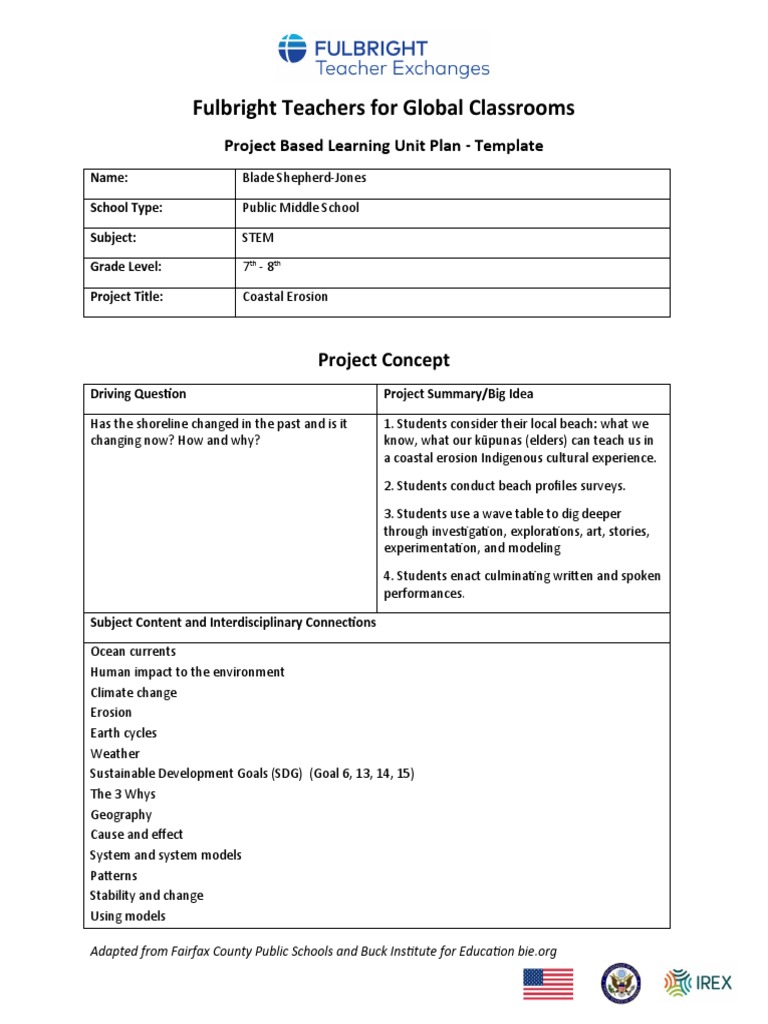 Coastal Erosion Pbl Unit Plan For Stem Pdf Waves Beach