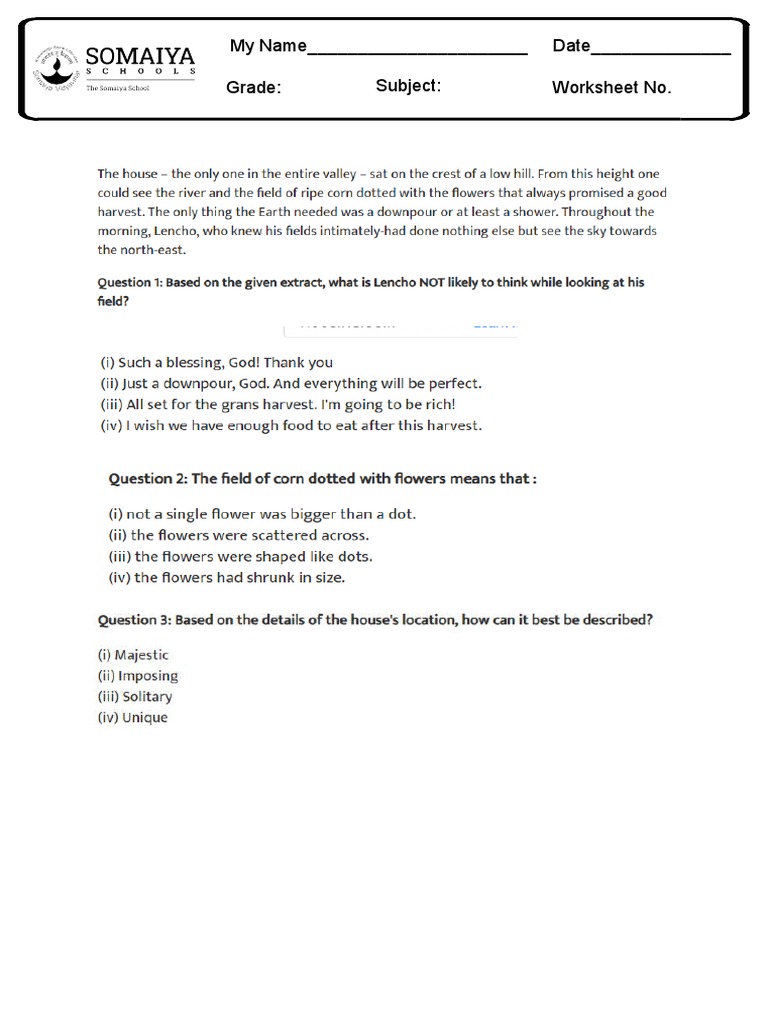 Extract Based Questions | PDF