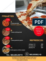 Flyer Pizzeria Servicio A Domicilio Paquetes Corporativo