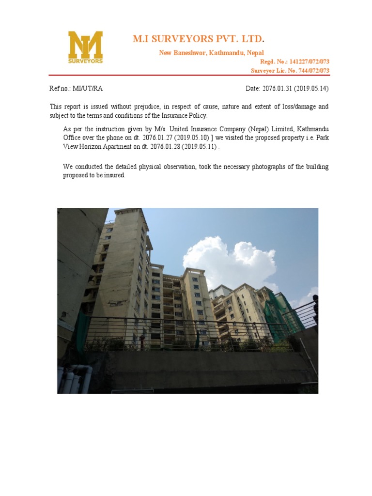 Risk Assessment of Park View Horizon Apartment PDF