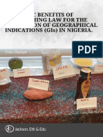 ECONOMIC BENEFITS OF ESTABLISHING LAW FOR THE PROTECTION OF GEOGRAPHICAL INDICATIONS GIs IN NIGERIA. 1