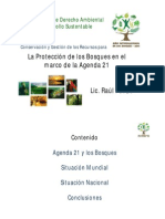 Conservación y Gestión de Los Recursos para El Desarrollo y La Protección de Los Bosques en El Marco de La Agenda 21, Por El Lic. Raul Pulido