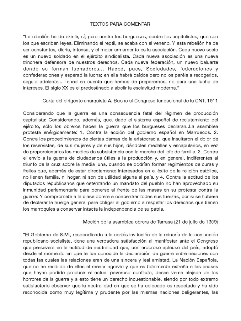 Textos para Comentar 1 | PDF | España