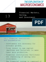 Chapter 13 Financial Markets Saving Investment