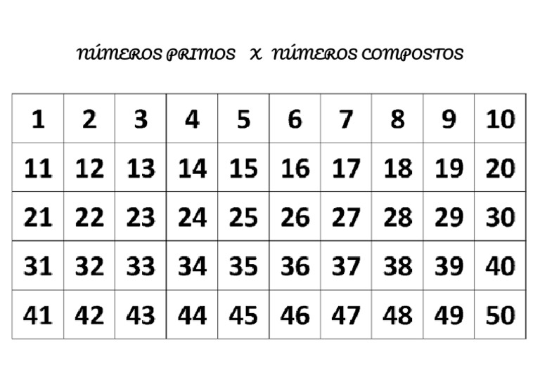 Números primos até 50 | PDF