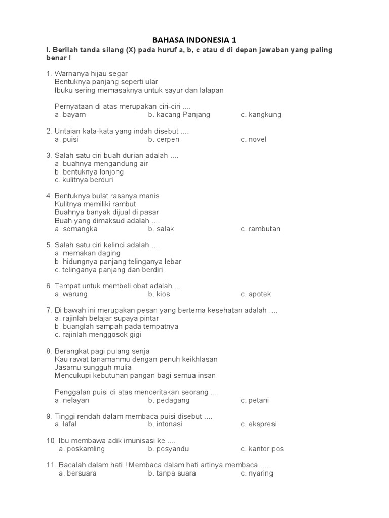 Bahasa Indonesia 1 PDF