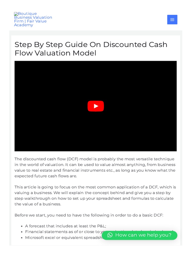 DCF Valuation Model Explained | PDF | Discounted Cash Flow | Stocks