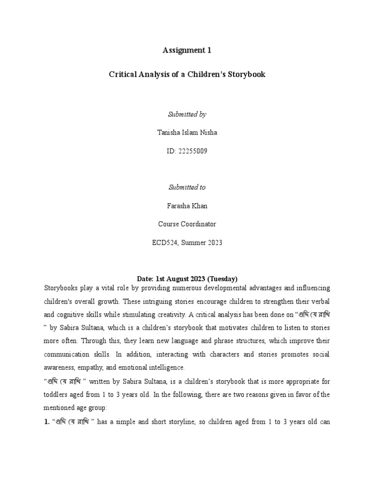 Nisha, Tanisha Islam ECD - 524 - Assignment - 1 | PDF