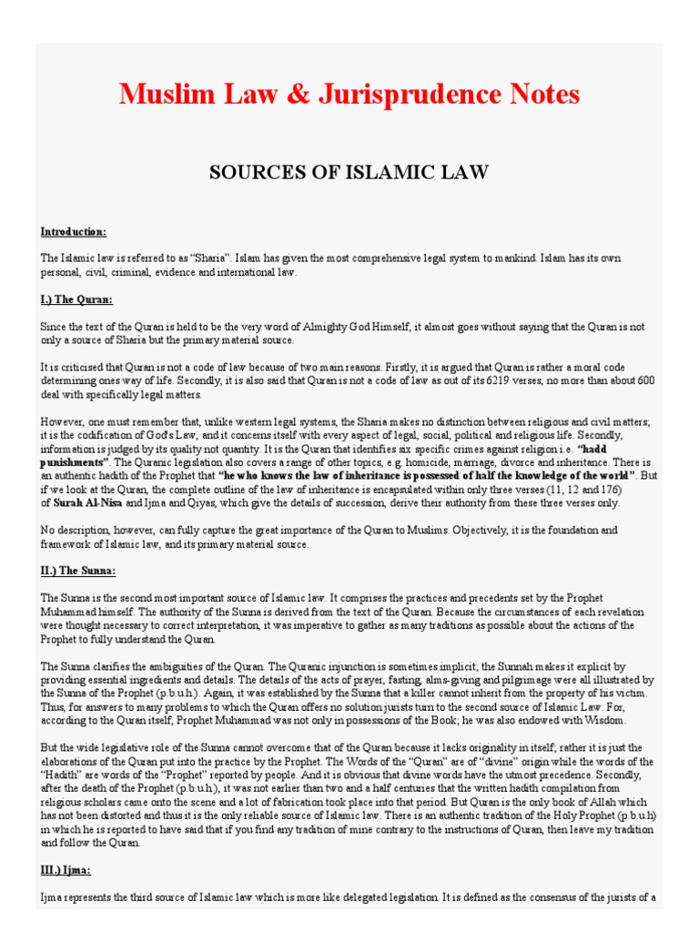 Muslim Law islamic jurisprudence PDF Sharia Marriage