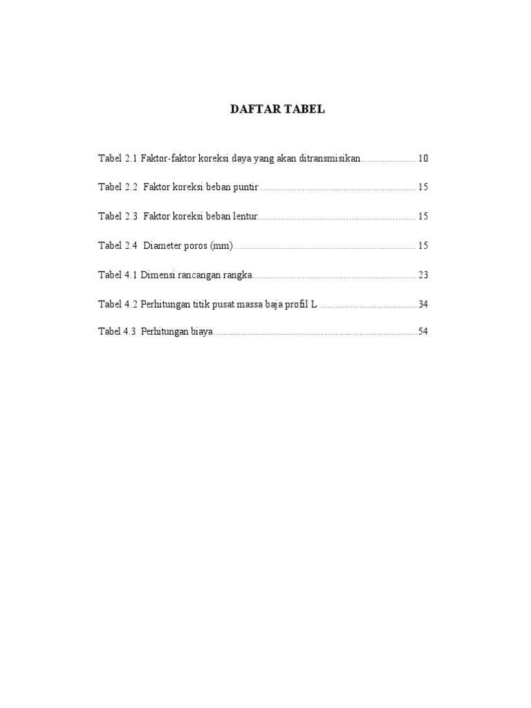 Daftar Tabel | PDF