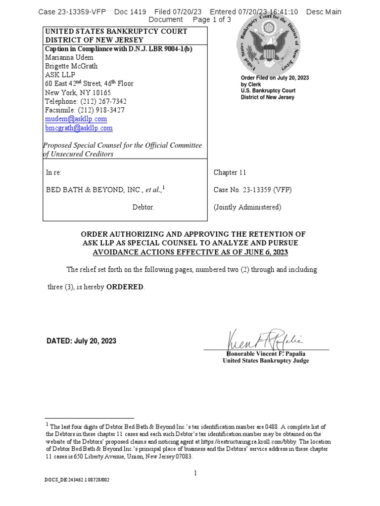 United States Bankruptcy Court District of New Jersey PDF United States Bankruptcy Court District of New Jersey PDF