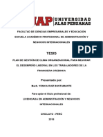 Tesis - Plan de Gestión de Clima Organizacional