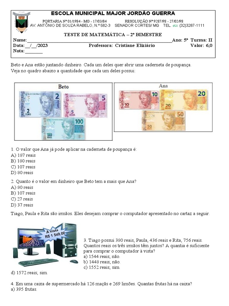 Beto e Ana Estão Juntando Dinheiro | PDF