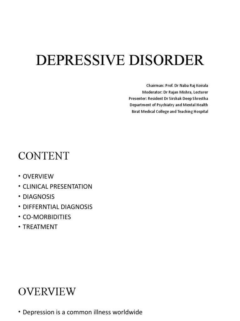 Depressive Disorder | PDF | Major Depressive Disorder | Mood Disorders