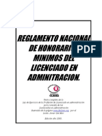 Reglamento Nacional de Honorarios Minimos