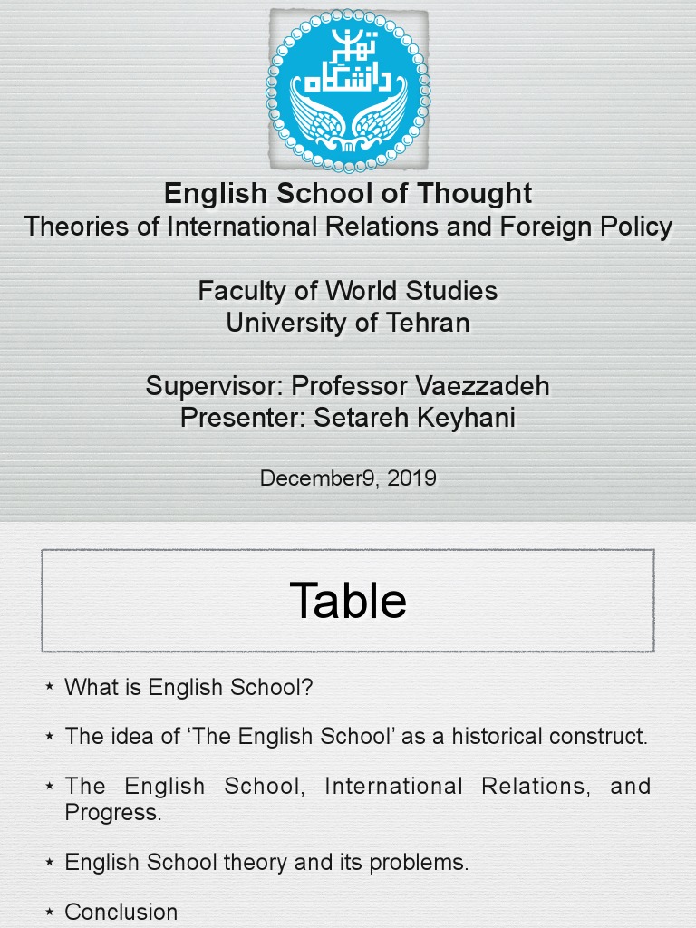 Overview of English School Theory | PDF | International Relations | Thought