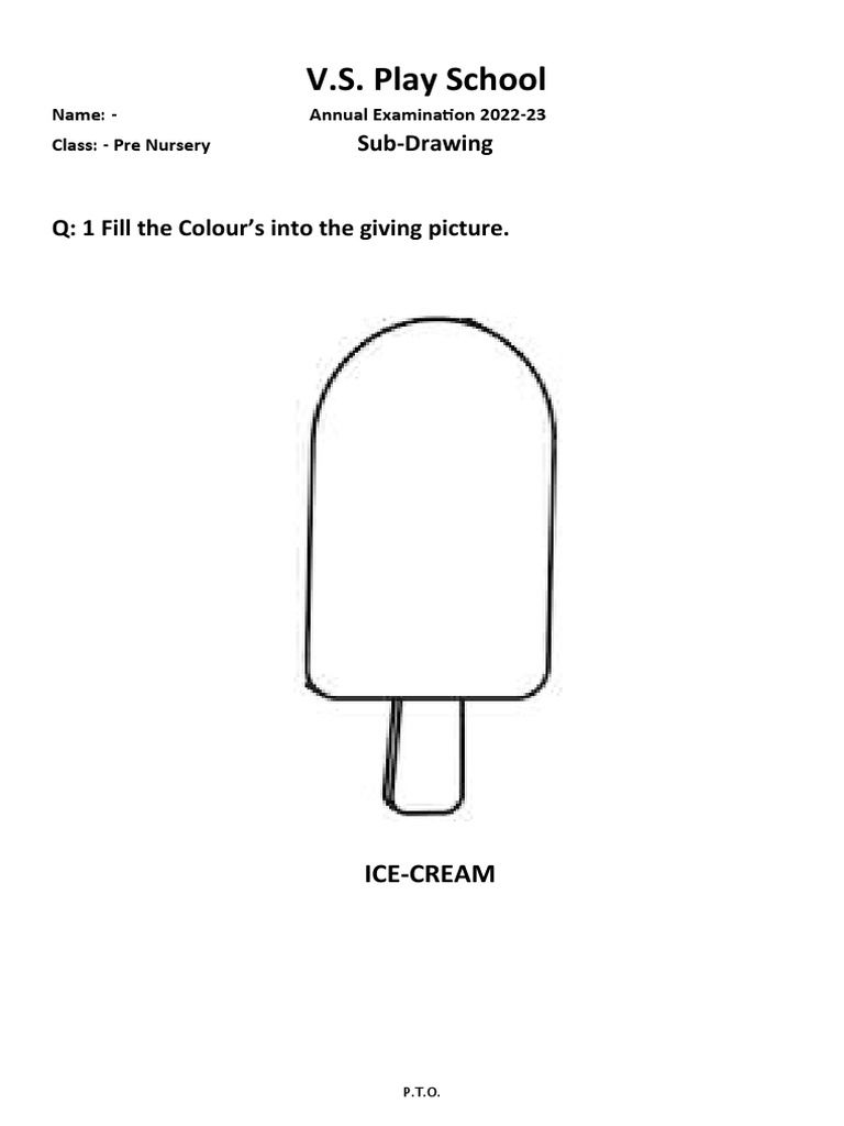 Pre Nursery Drawing Exam 202223 PDF