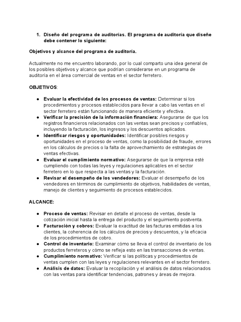 AA2-Ev2 Taller Programa y Plan de Auditoría | PDF | Auditoría | Contralor