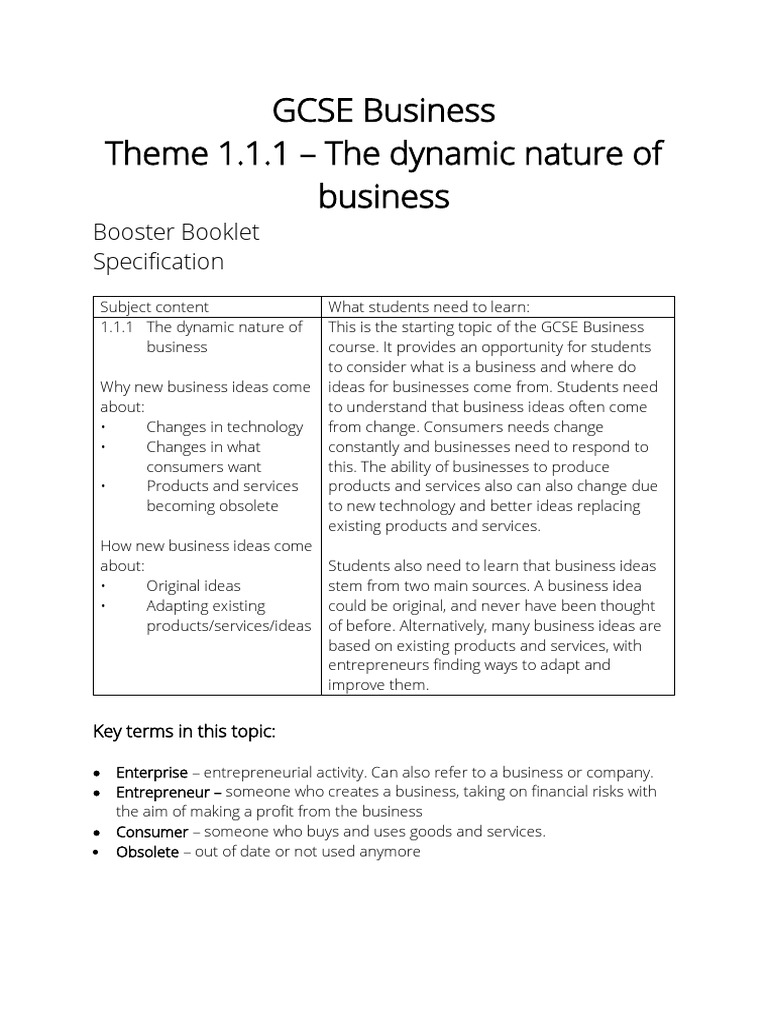 What Is The Dynamic Nature Of Business