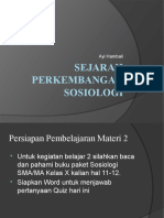 Sejarah Perkembangan Sosiologi