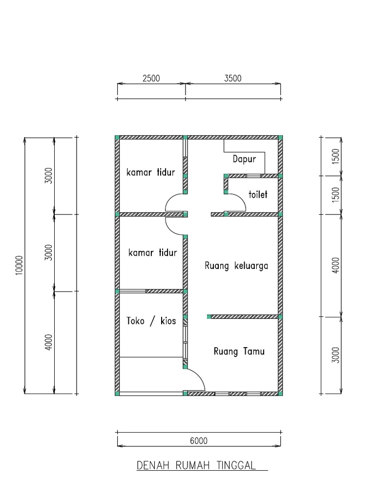 Desain Rumah Tinggal Luas 60m2 (Full Bangunan) | PDF