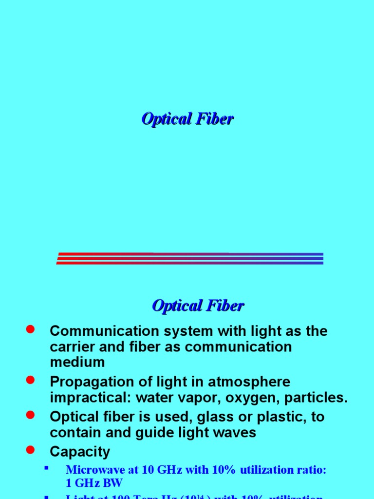 Optical Fiber | PDF | Optical Fiber | Wavelength Division Multiplexing