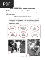 Guía Actividades Clase N°2 Cuarto Básico