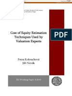 Cost of Equity Estimation Technics