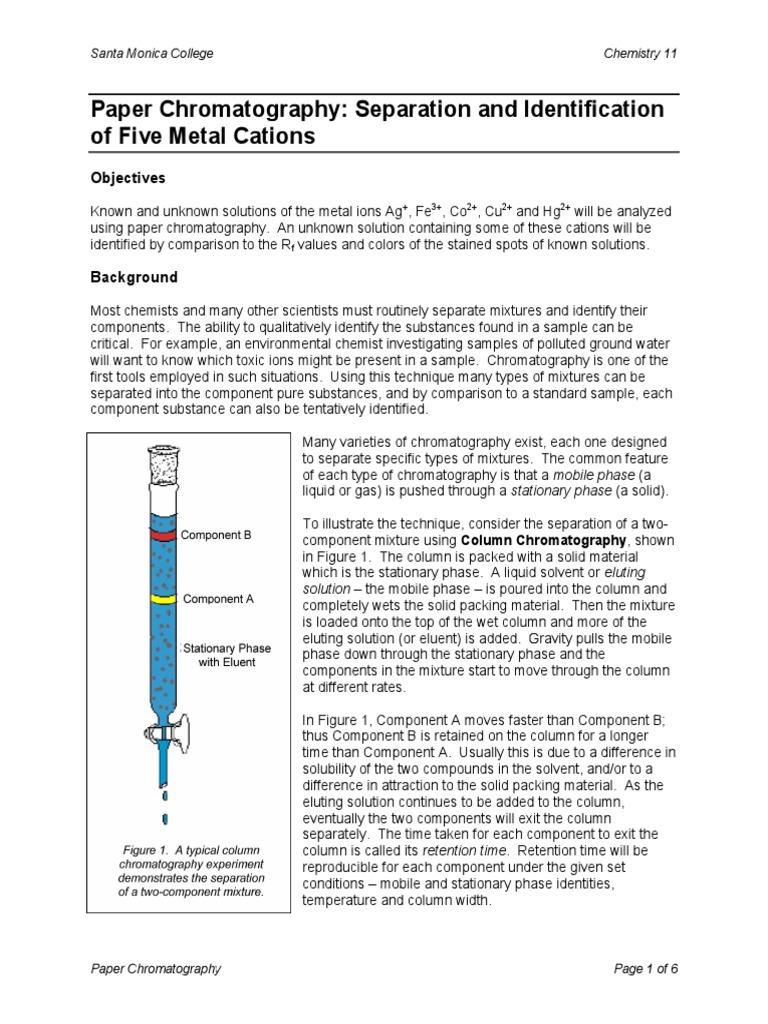 Chromatography Procedure PDF Chromatography Elution