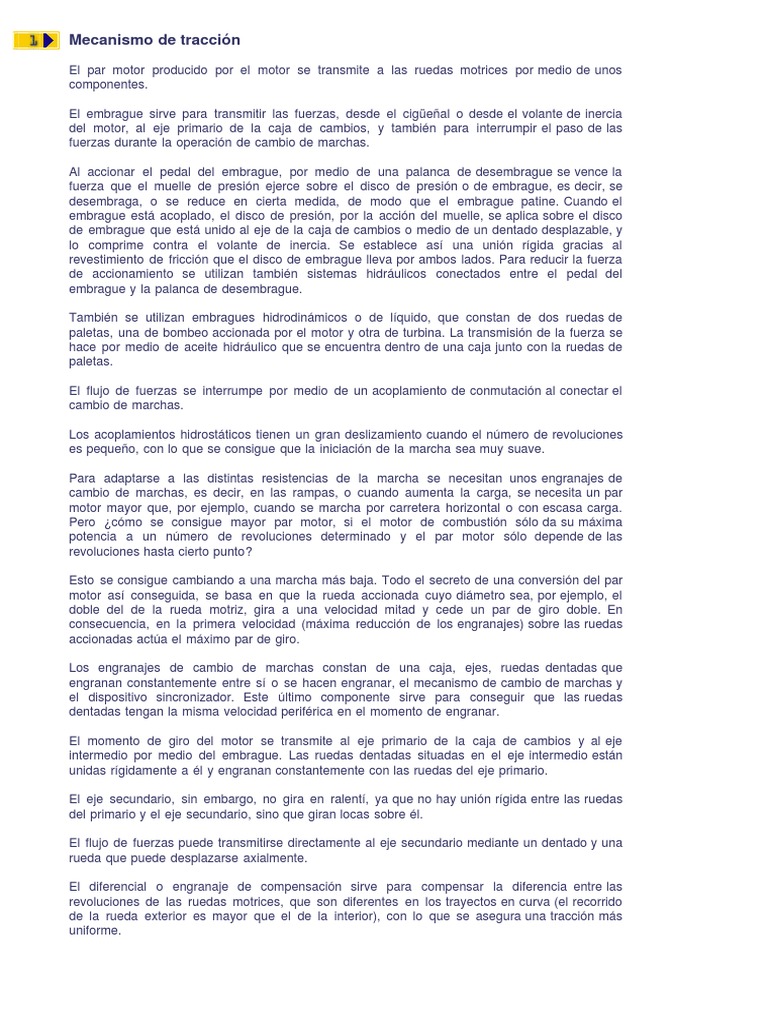 Mecanismo de tracción y embrague en vehículos | PDF