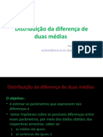 Distribuição Da Diferença de Duas Médiasqqqq