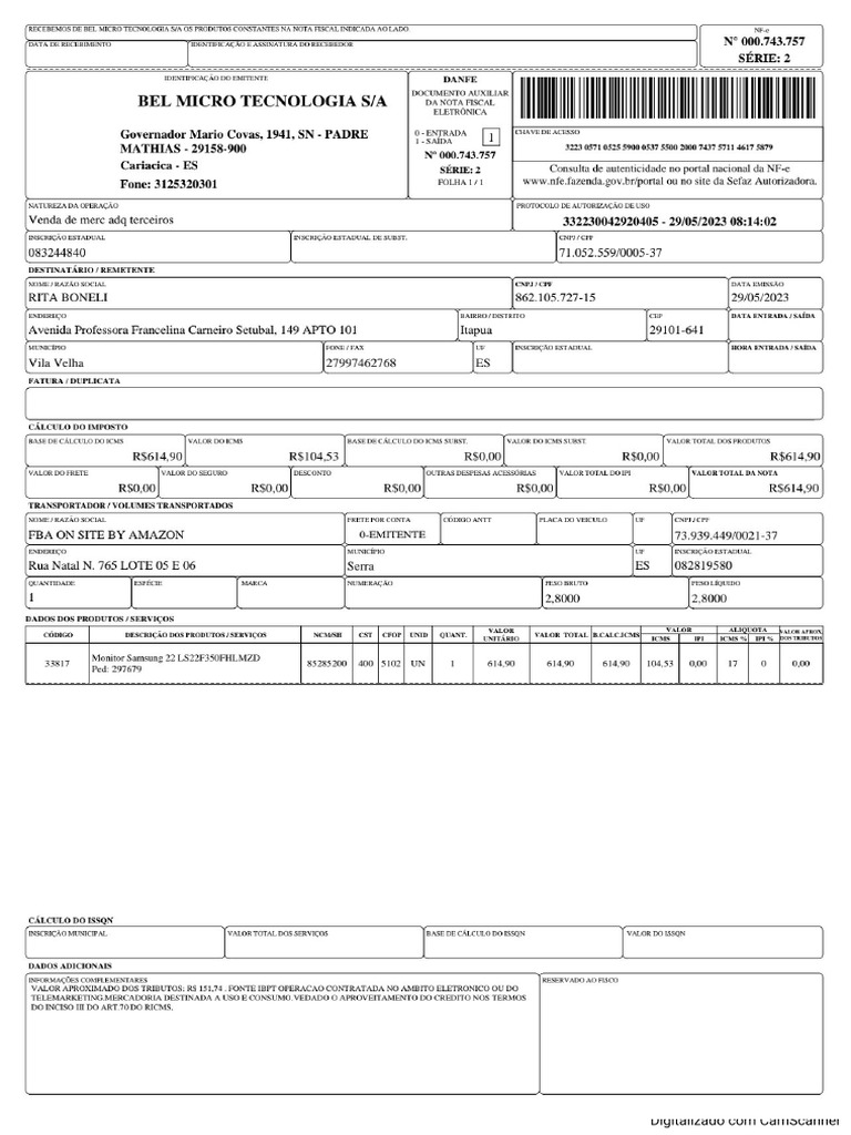 Nota Fiscal Monitor | PDF