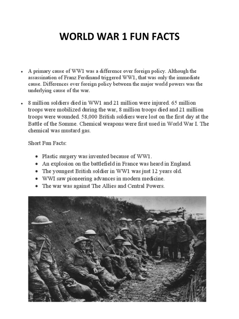 Fun Facts About World War 1 | PDF