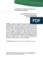 Controladoria Planejamento e Controle Da Produção Um Estudo de Caso Na Empresa X