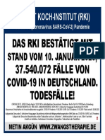 Das Robert Koch-Institut (RKI) Bestätigte Am 10.01.2023, 37.540.072 Fälle Von COVID-19 in Deutschland. Todesfälle.