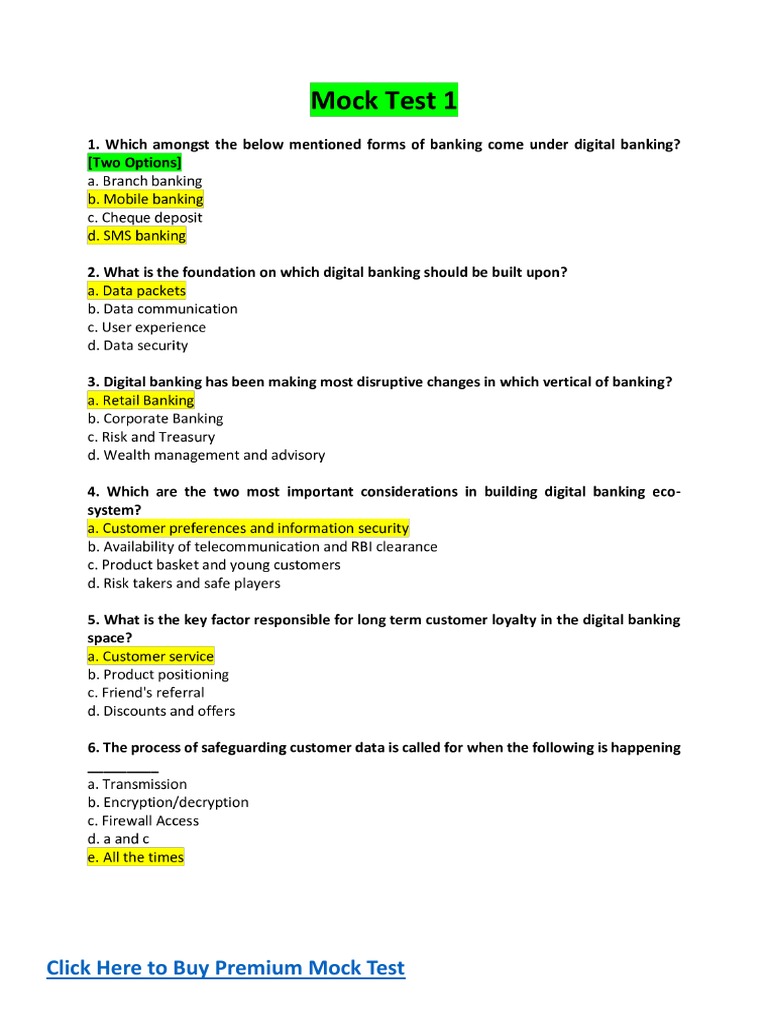 IIBF Digital Banking Mock Test Purchase | PDF | Career & Growth | Self ...